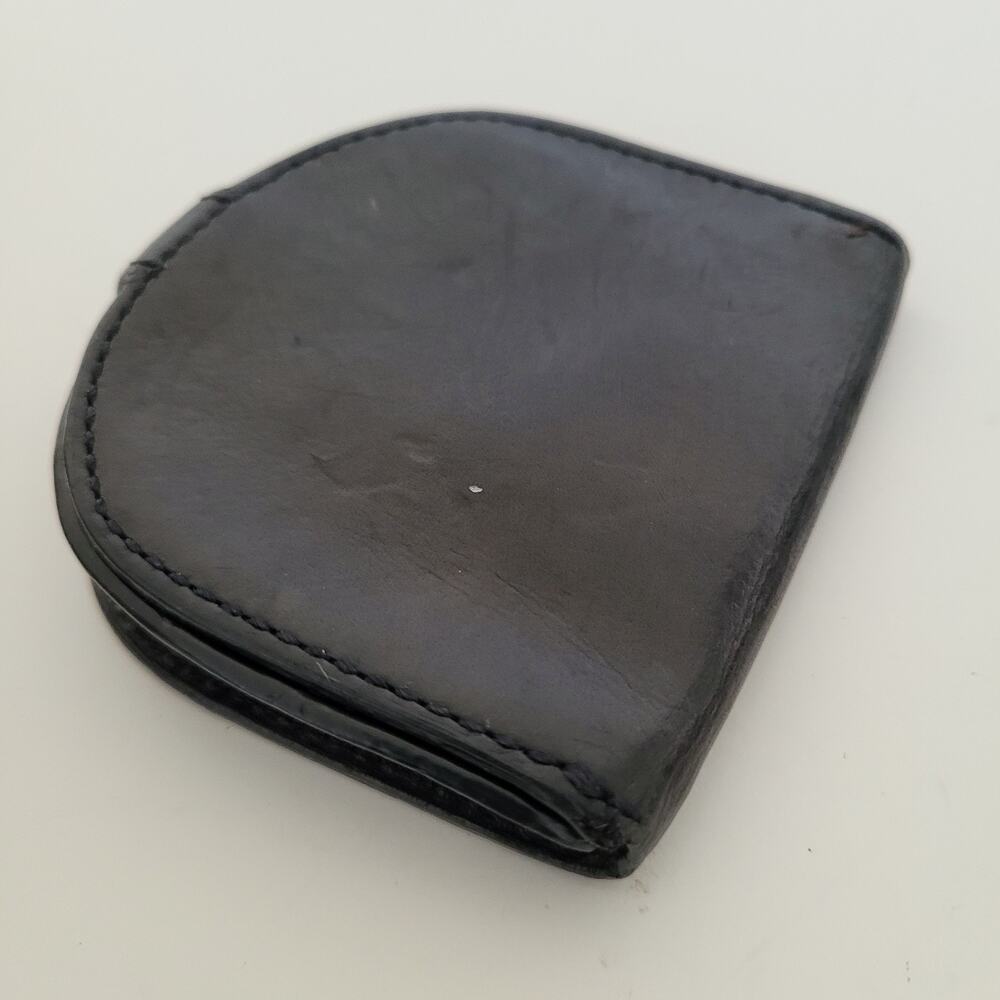 Coach Vintage Mini Coin Holder Wallet Leather Small Black Horseshoe Bifold - Picture 10 of 10